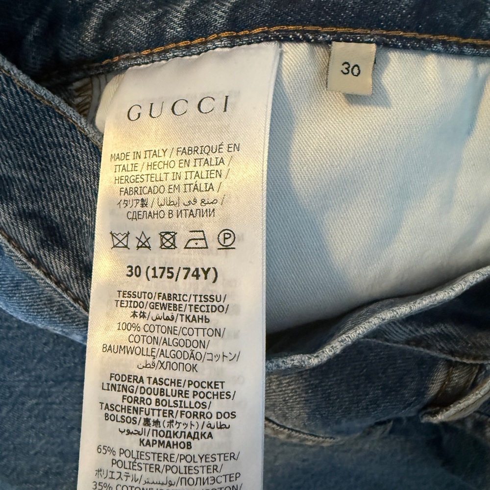 NEW Gucci Blue Straight Slim Leg Jeans Horsebit size 30 10US Denim - Picture 9 of 13